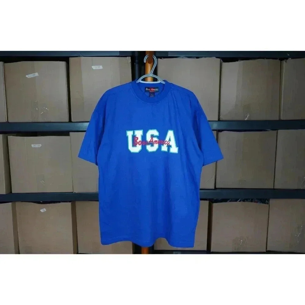 90s Boss America USA Blue Vintage Tshirt Large
